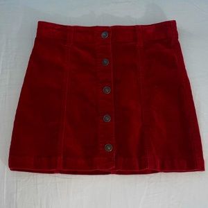 SUPER CUTE RED FOREVER 21 BUTTON DOWN SKIRT